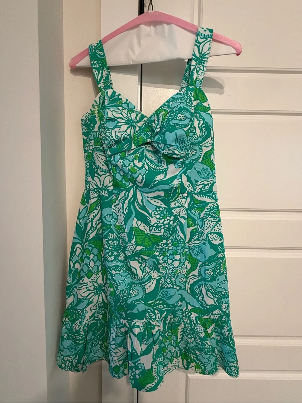 Lilly Pulitzer Green & Teal Floral Romper - Picture 1 of 6